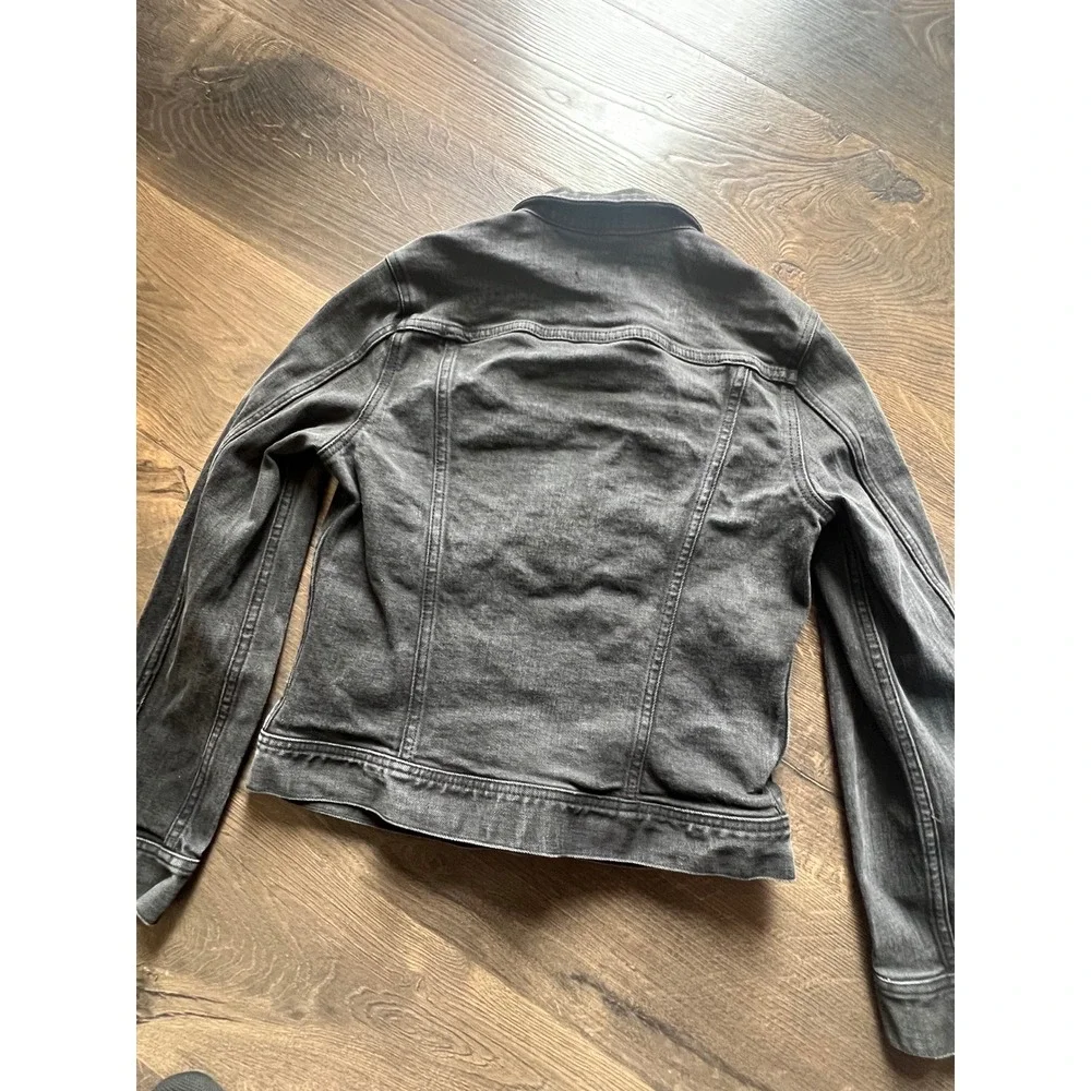 J.Crew Mercantile Womens XS Black Denim Trucker Jacket Washed Gray Cotton Blend - Picture 2 of 3
